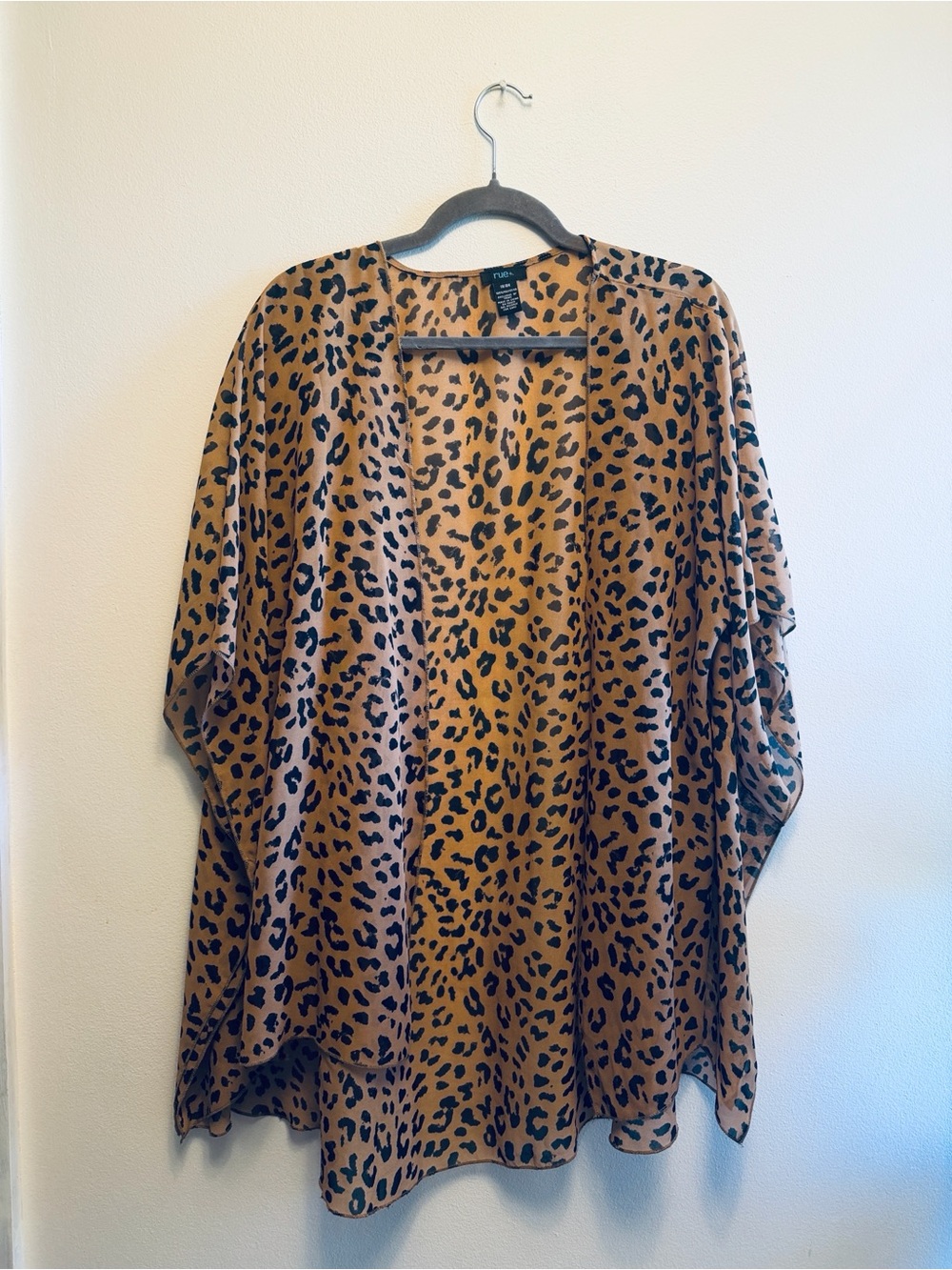 Rue21 Leopard Print Open-Front Kimono - Camel and Black